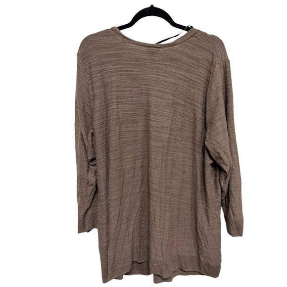Torrid Brown VNeck Button Up Cotton Cardigan Size 4 (4XL) Plus Size Sweater - Picture 3 of 5